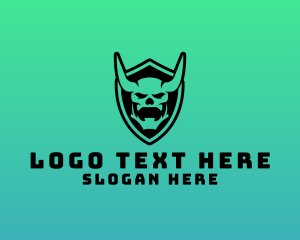 Mascot - Skull Devil Shield logo design