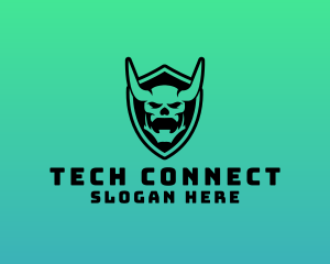 Streamer - Skull Devil Shield logo design