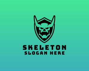 Skull Devil Shield logo design