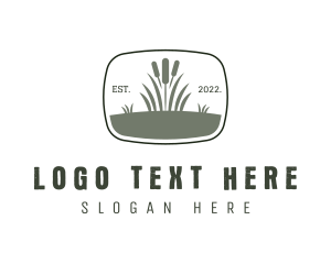 Grass - Plant Meadow Emblem logo design