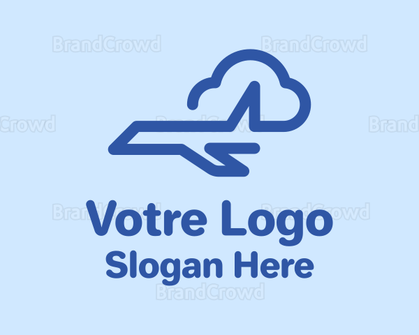 Minimalist Plane Cloud Logo