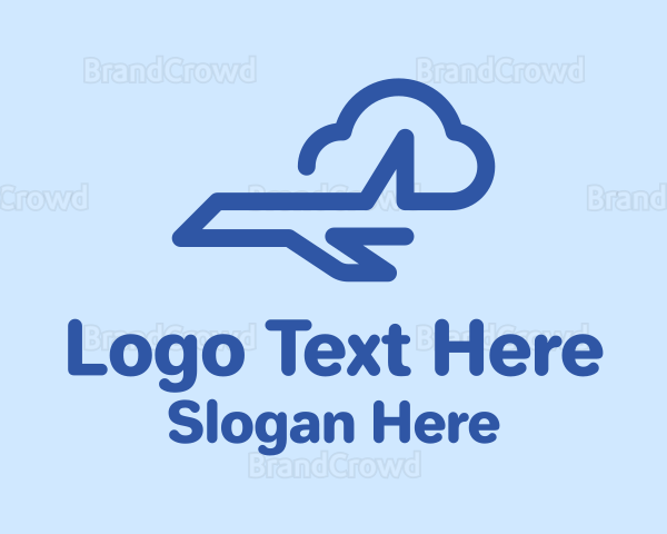 Minimalist Plane Cloud Logo