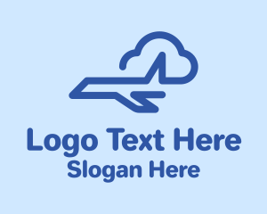Pilot - Minimalist Plane Cloud logo design