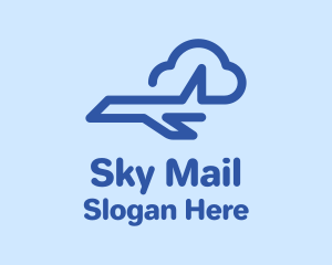 Minimalist Plane Cloud  logo design