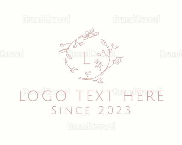 Leaf Branch Flower Decor Logo