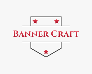 Stars Banner Shield logo design