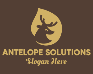 Antelope - Deer Drop Shadow logo design