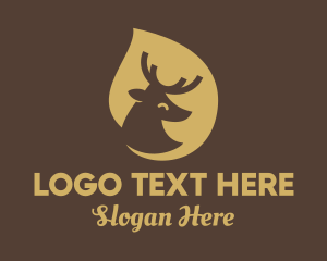 Negative Space - Deer Drop Shadow logo design
