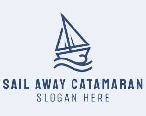 Catamaran - Sailing Boat Cruise logo design