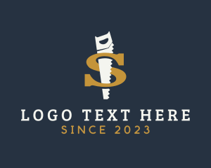 Letter - Carpenter Saw Letter S logo design