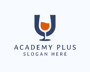 Champagne - Wine Glass Winery Pub logo design