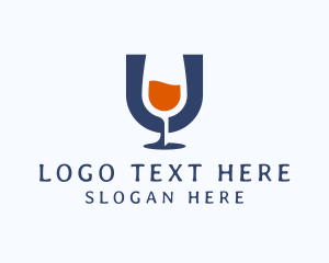 Champagne - Wine Glass Winery Pub logo design