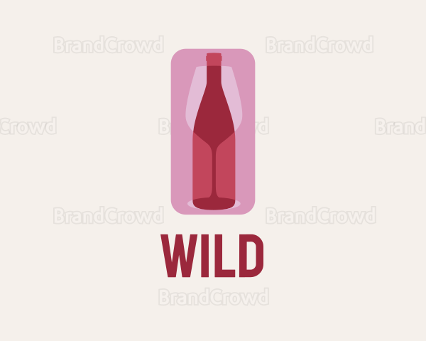 Wine Glass Bottle Party Logo