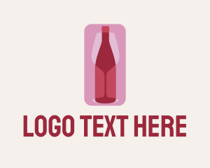 Drink - Wine Glass Bottle Party logo design