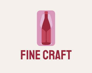 Wine Glass Bottle Party  logo design