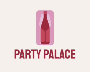 Wine Glass Bottle Party  logo design