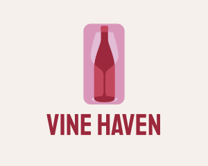 Wine Glass Bottle Party  logo design