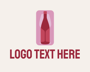 Bottle Shop - Wine Glass Bottle Party logo design