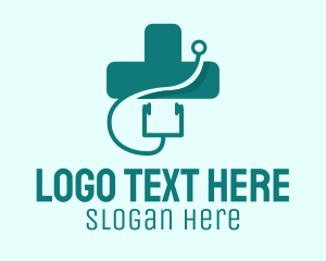 Hospital Cross Stethoscope Logo