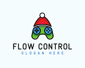 Santa Hat Game Controller logo design