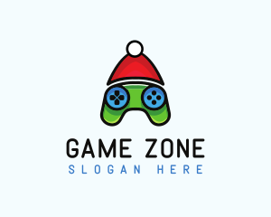 Santa Hat Game Controller logo design