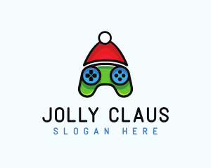 Santa Hat Game Controller logo design