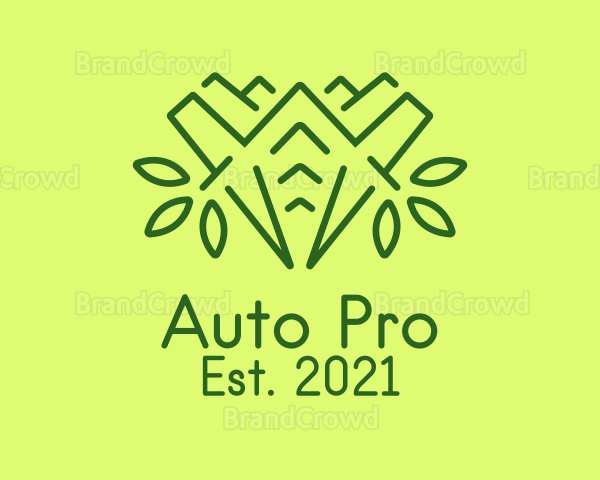 Green Outline Plant Logo