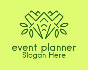 Green Outline Plant  Logo
