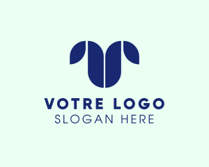 Shape - Abstract Plant Letter U logo design