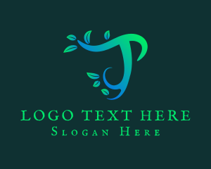 Farmer - Natural Leaf Letter T logo design