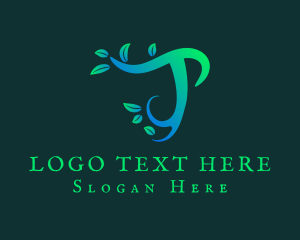 Tea Shop - Natural Leaf Letter T logo design