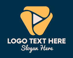 Triangle Play Button Swirl Logo