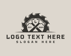 Sawmill - Hammer Sawmill Carpentry logo design