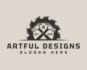 Hammer Sawmill Carpentry logo design