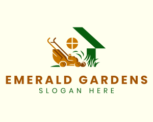 House Lawn Mower logo design