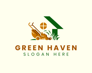 House Lawn Mower logo design