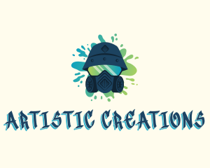 Graffiti Artist Paint Splatter logo design