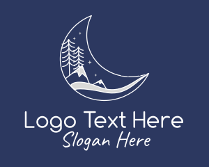 Tree - Crescent Moon Campsite logo design