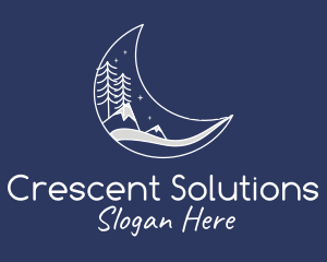 Crescent Moon Campsite logo design