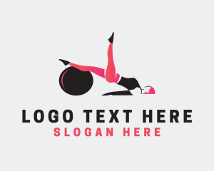 Ball - Exercise Fitness Woman logo design