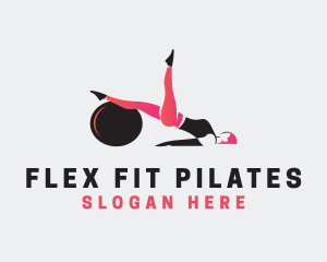 Pilates - Exercise Fitness Woman logo design