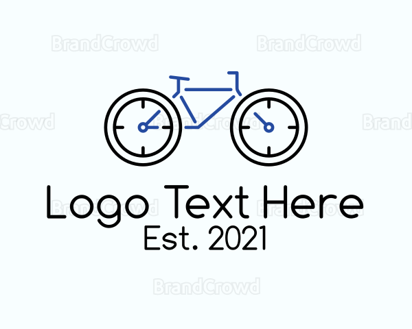 Bike Clock Outline Logo