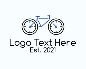 Vehicle - Bike Clock Outline logo design