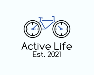 Countdown - Bike Clock Outline logo design