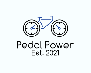 Bike Clock Outline  logo design