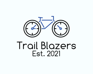 Bike Clock Outline  logo design