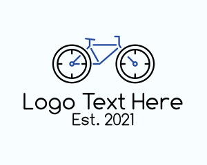 Mountain Bike - Bike Clock Outline logo design