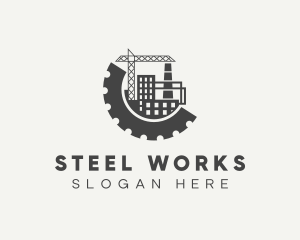 Factory - Industrial Factory Construction logo design