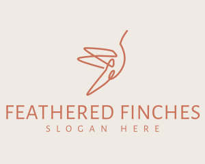 Minimal Flying Hummingbird logo design