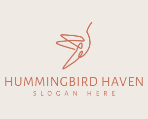 Minimal Flying Hummingbird logo design